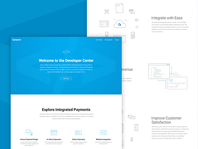 Integrated Payments Developer Website api developer finance illustration line icons money payment responsive web design ui