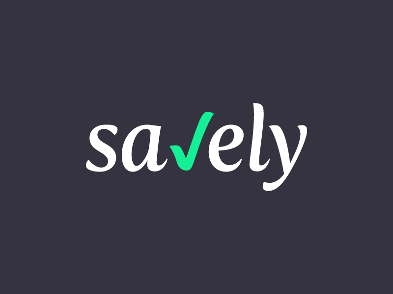Savely Logo app brand check finance logo logomark logotype mark money save savely typography