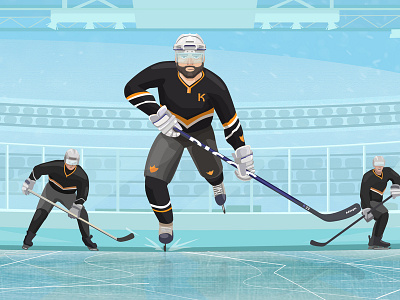 Hockey player on the move cool colors design hockey illustration movement vector