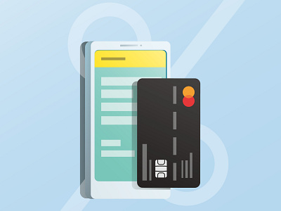 App for your card bank app bright colors design illustration vector web