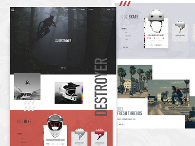 Destroyer Homepage apparel bike design ecommerce lifestyle skate snow typography ui ux web website