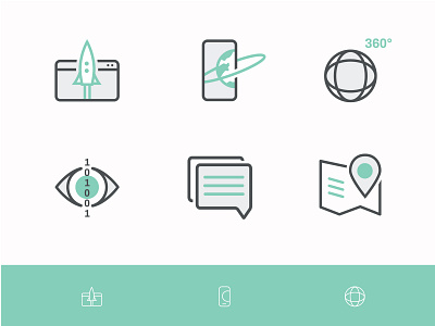 Coding Camp Icons app camp coding icon illustration illustrator microicon rocket space ui vector vr web