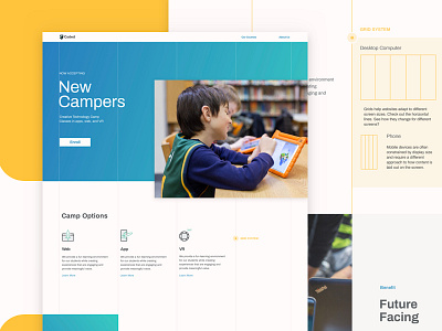 Coded Home Page camp coded coding design education grid hoverstate teaching ui ux web website