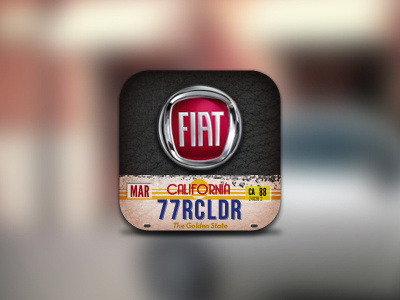 Fiat500 icon car fiat icon iphone license plate typography