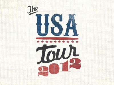 USA Tour 2012 hand lettering logo roadtrip typography