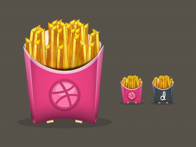 Dribbble Fries - Icon set dribbble fries icon illustration social