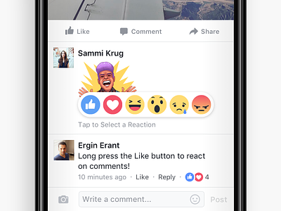 Comment Reactions angry comments emojis facebook haha like love reactions sad ui wow