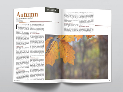 Fall Editorial Magazine Design branding design illustration layout magazine magazine design typography ui ux vector