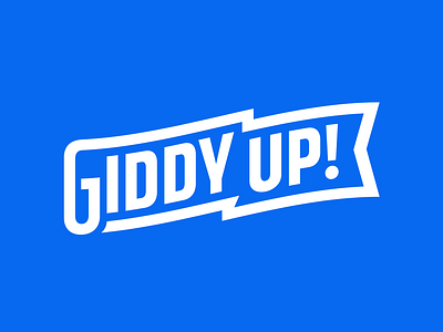 Giddy Up! blue bright colorado giddy up hand drawn logo politics