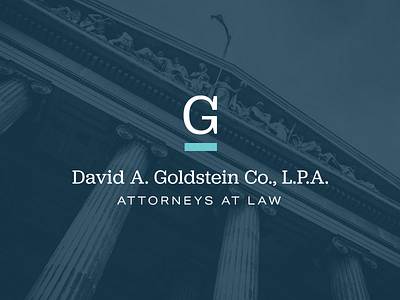 David A. Goldstein Co., L.P.A. blue design g lawyer legal logo logo design midwest ohio teal