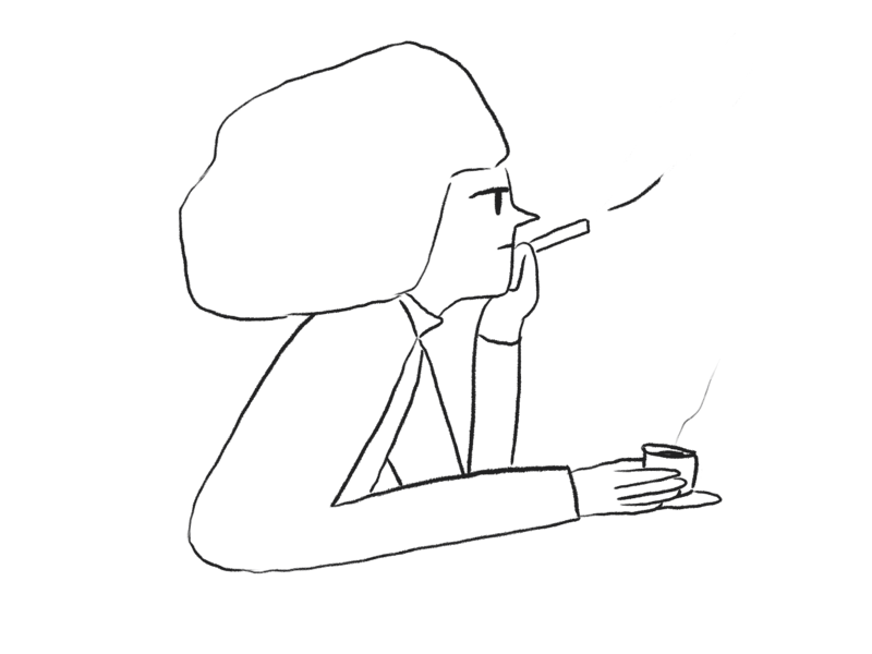 Lazy sunday animatic animation coffee gif gifanimation girl illustration roughanimator sketch smoking sunday woman