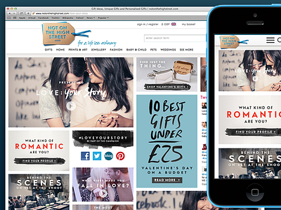 Love Your Story - notonthehighstreet.com campaign digital ecommerce m commerce mcommerce responsive rwd valentines day