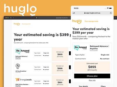 Huglo.com.au – Energy Comparison