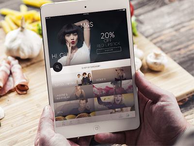M&S – Tablet concept e-commerce ipad mini ipad ui. retail retail
