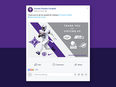 Furman University Football Social Media Graphic branding design graphic design