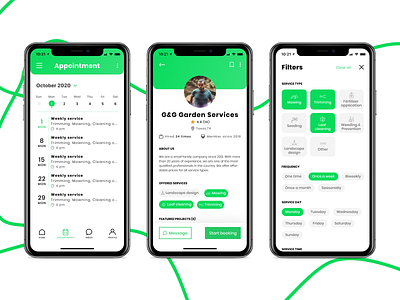 Garden Service Booking App concept