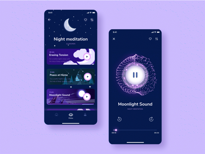 Meditation app concept