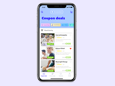 Coupon deals page ui