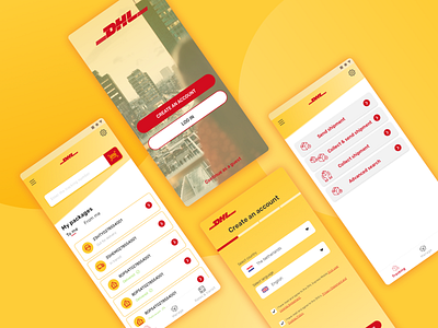 DHL Express App Redesign Concept delivery dhl redesign redesign concept shipping tracking app ui ui ux