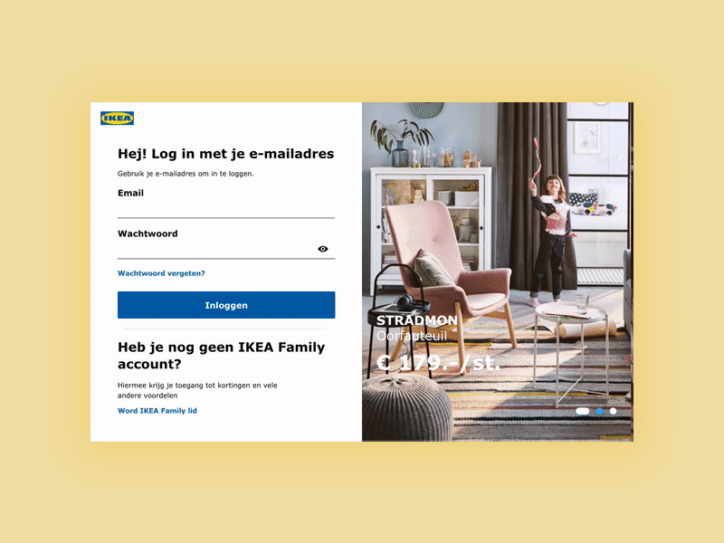 Ikea signup screen concept adobexd animation dailyui ikea interaction login signup