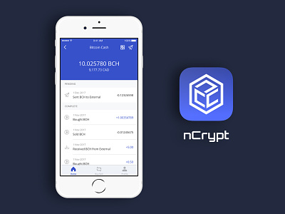 nCrypt App app bitcoin cryptocurrency fintect icon ios mobile store wallet