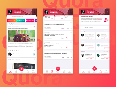 Quora Apps app design indonesia mobile app ui uiux