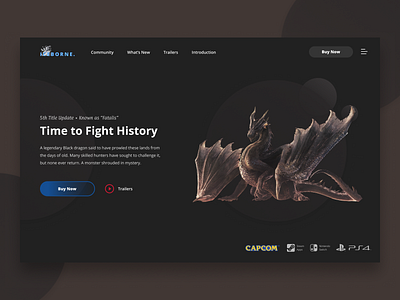 Monster Hunter Web exploration games illustration landing page ui ux webdesign