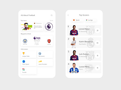 Football Apps concept app design indonesia ui ux