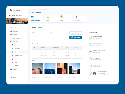 Clicktruck Tracking design ui ux