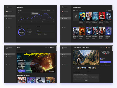 Games Store Library Exploration design games ui web