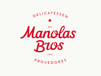 Manolas Bros. – Revision custom delicatessen hand drawn organic script type typography