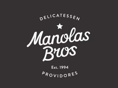 Manolas Bros. Deli authentic deli delicatessen handmade script typography