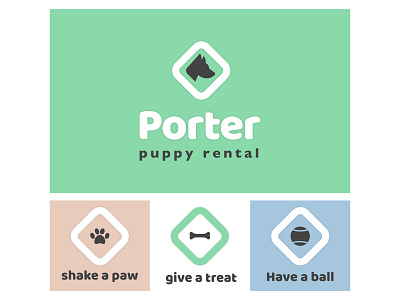 Porter Puppy branding dog logo puppy