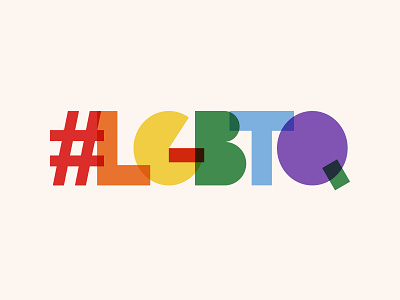 LGBTQ typography text in rainbow color