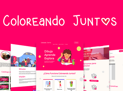 Coloreando Juntos Website adobe illustrator design graphic design illustration logo typography ui ve vector web website mockups