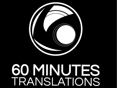 60 Minutes Translations Black & White logo adobe illustrator adobeillustrator branding design graphic design icon icon design logo logo design logo design concept photoshop typography