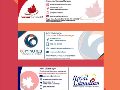 Email Signatures (60MT, OE24 & Royal Canadian) branding email signature graphic design identity logo logo creation presentation stationary