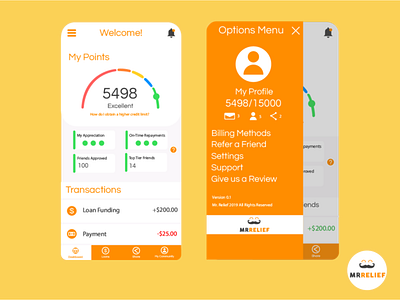 Mr Relief App Dashboard Design adobe illustrator app design flat design graphic design logo ui ux vector web