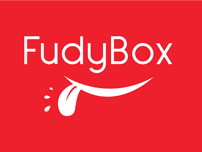 FudyBox Logo (White on Red) adobe illustrator branding design graphic design illustration logo logo design logo design concept typography vector