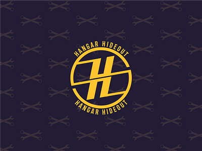 Hangar Hideout badges branding design graphic design icon illustration logo merchandising typography