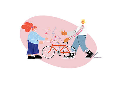 Bicycle Shop Delivery 🚲 bicycle bicycle shop bicycles branding illustrations illustrator joy love passion