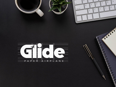 Glide 3d airplane animation background branding concept creative design glide graphic design illustration logo minimal paper symbol typography ui ux vector white space