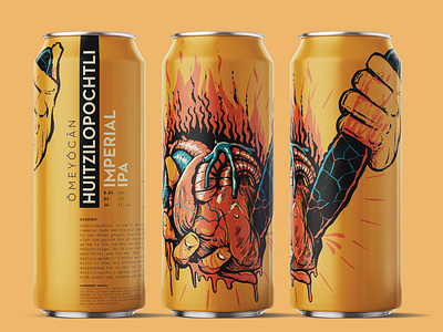 OMEYOCAN – HUITZILOPOCHTLI brand design branding branding and identity craftbeer design graphicdesgn illustraion typedesign typography