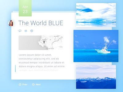 BLOG UI Concept blue clean design simple ui ux white