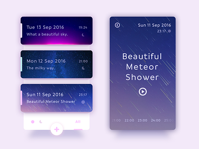 Planet Diary App app clean design idea photo purple star ui ux web