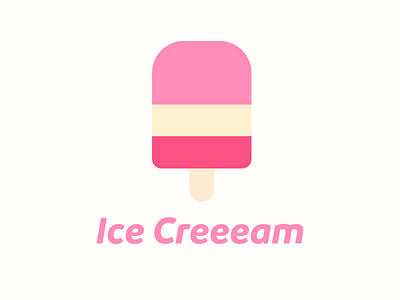 Ice Creeeam logo app colorful graphic illustration logo pink type ui ux web