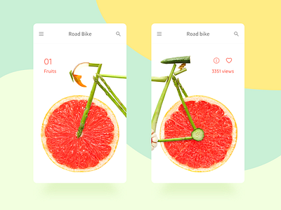 Road Bike app clean design fruits idea roadbike ui ux web