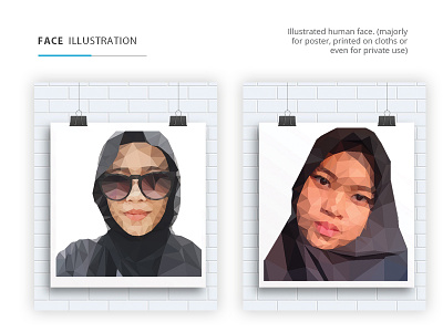 Illustration | Polygon hijabi illustration malaysian polygon trace