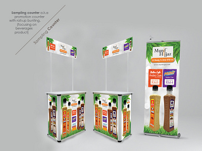 Sampling Counter | Beverages Product beverages portable booth product display roll up sampling counter