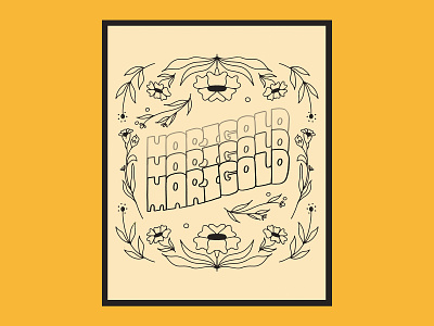 marigold album art album artwork album cover design block lettering flower illustration lettering marigold pinegrove